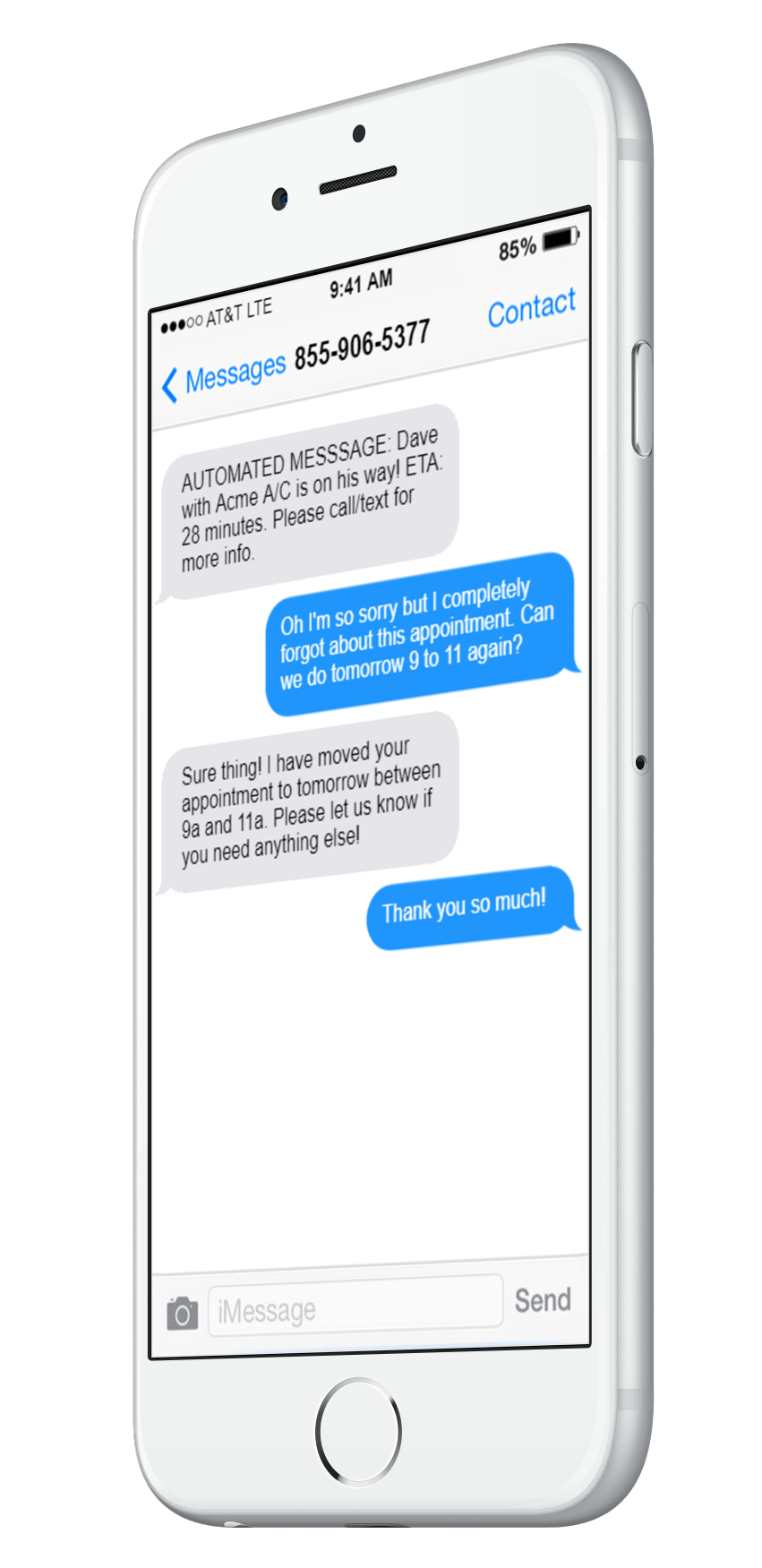 iPhone SMS With Customer